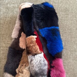 Multicolor Chinchilla Rex Fur Scarf